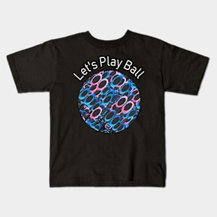 Kaleidoscope ovals in pink, blue and black. Retro design, includes a cute sticker set. Kids T-Shirt